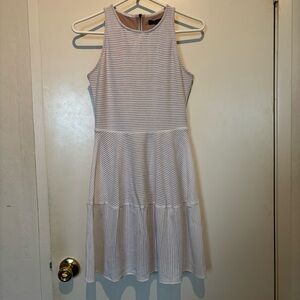 BCBGMaxAzria White Textured Midi Dress